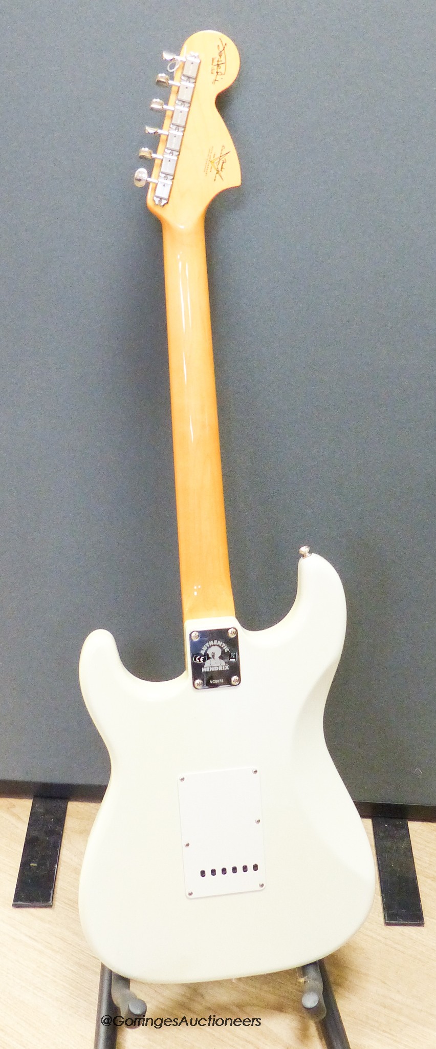A Fender Stratocaster Jimi Hendrix Voodoo Child 30th Anniversary Custom Shop electric guitar, c.2019, Olympic white with G & G custom shop hard case and stand